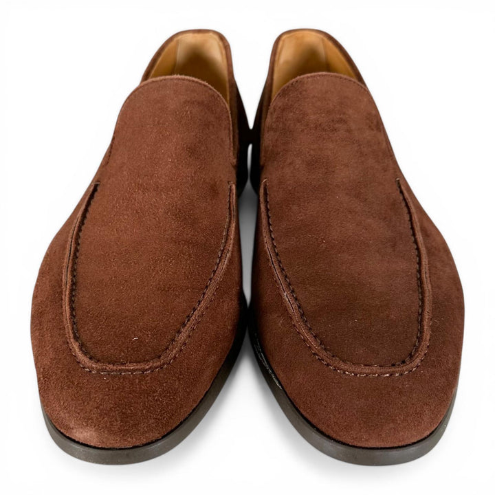 美品▲MAGNANNI マグナーニ 21870 スウェードレザー スリッポン ローファー ブラウン 39 スペイン製 メンズ 箱・保存袋付き