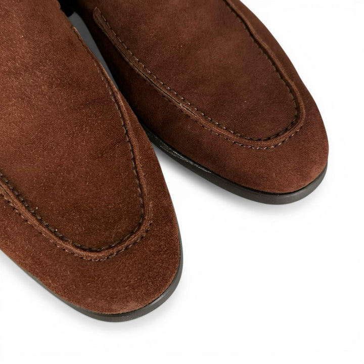美品▲MAGNANNI マグナーニ 21870 スウェードレザー スリッポン ローファー ブラウン 39 スペイン製 メンズ 箱・保存袋付き