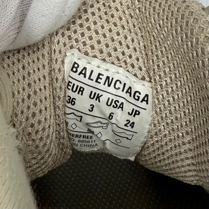 美品★BALENCIAGA バレンシアガ 685611 バウンサー ロゴ入り メッシュ レースアップ ローカットスニーカー ベージュ 24 レディース 箱付