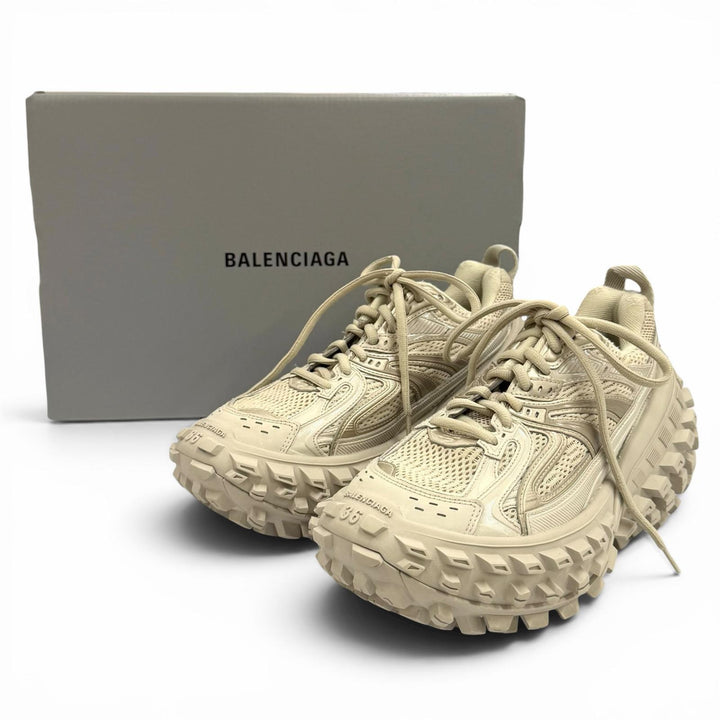 美品★BALENCIAGA バレンシアガ 685611 バウンサー ロゴ入り メッシュ レースアップ ローカットスニーカー ベージュ 24 レディース 箱付