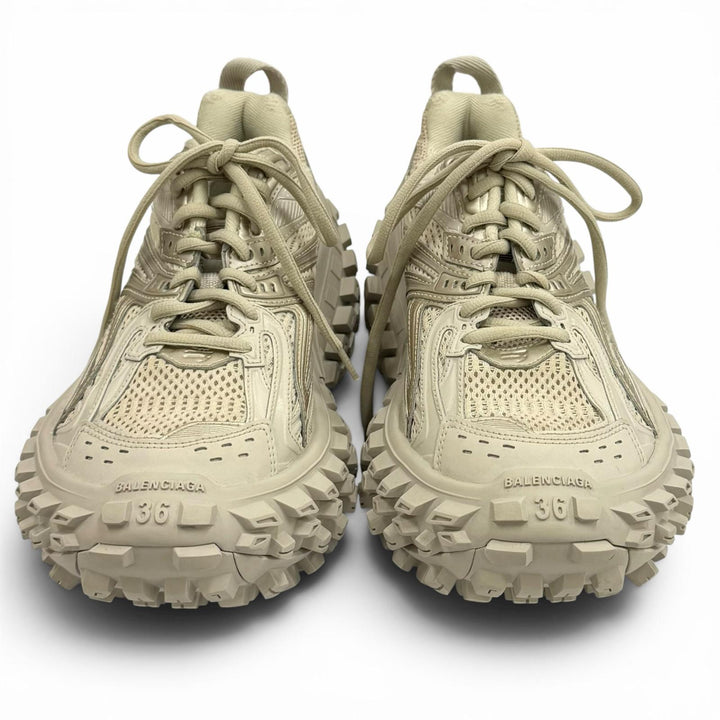 美品★BALENCIAGA バレンシアガ 685611 バウンサー ロゴ入り メッシュ レースアップ ローカットスニーカー ベージュ 24 レディース 箱付