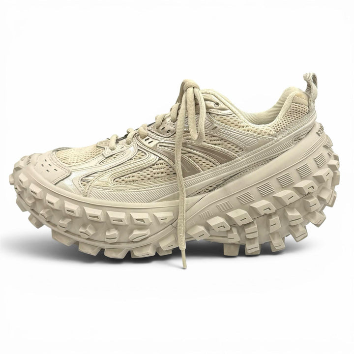 美品★BALENCIAGA バレンシアガ 685611 バウンサー ロゴ入り メッシュ レースアップ ローカットスニーカー ベージュ 24 レディース 箱付
