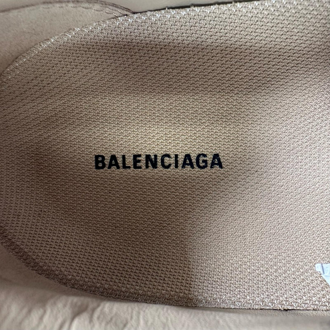 未使用品▲BALENCIAGA バレンシアガ 617540 ZEN SNEAKER レザー ローカット スニーカー ベージュ ブラック 26cm メンズ