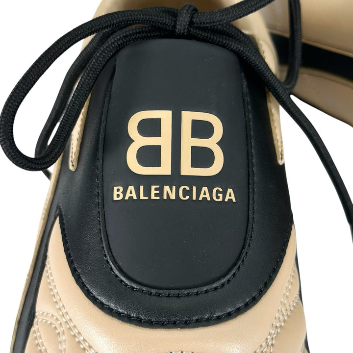 未使用品▲BALENCIAGA バレンシアガ 617540 ZEN SNEAKER レザー ローカット スニーカー ベージュ ブラック 26cm メンズ