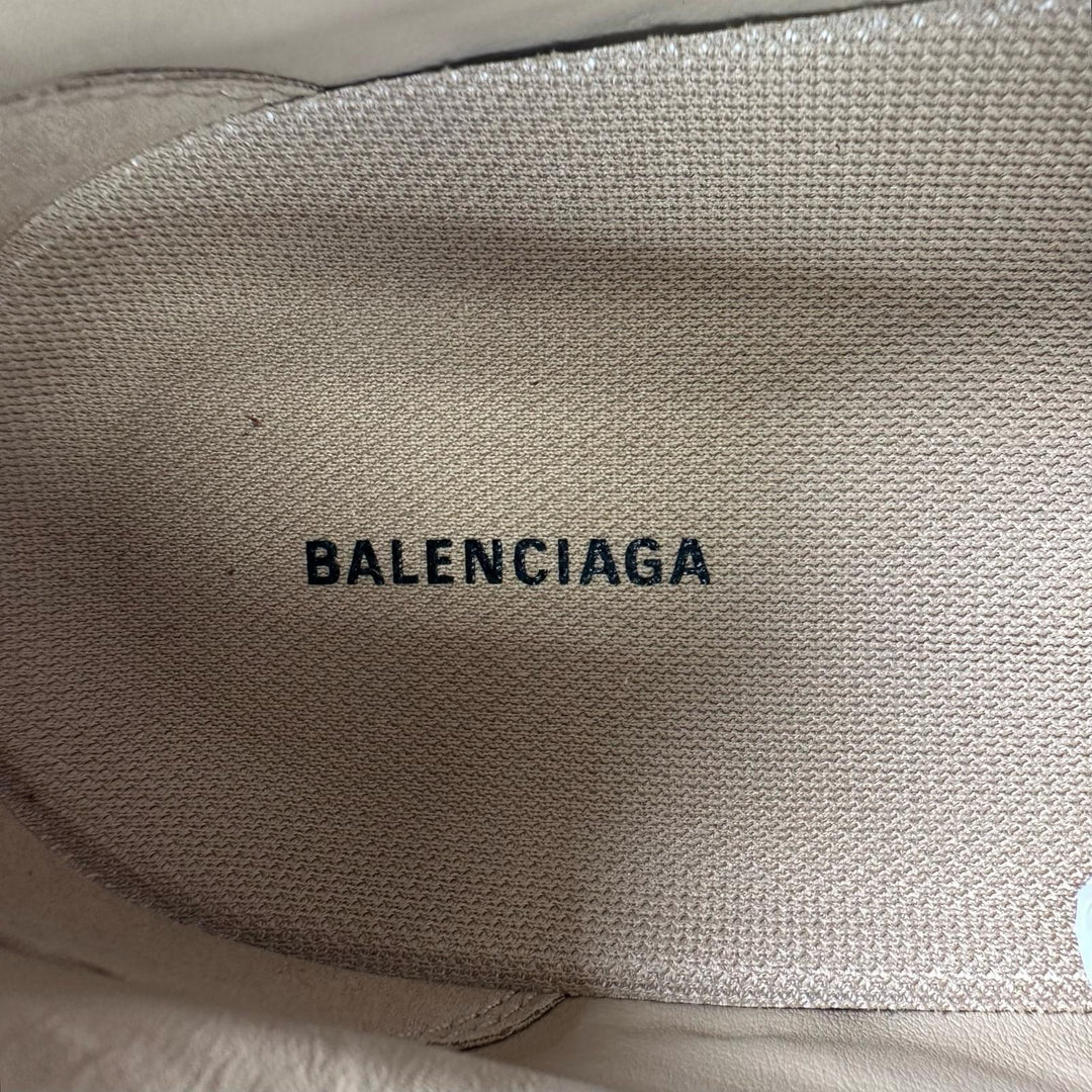 未使用品▲BALENCIAGA バレンシアガ 617540 ZEN SNEAKER レザー ローカット スニーカー ベージュ ブラック 26cm メンズ