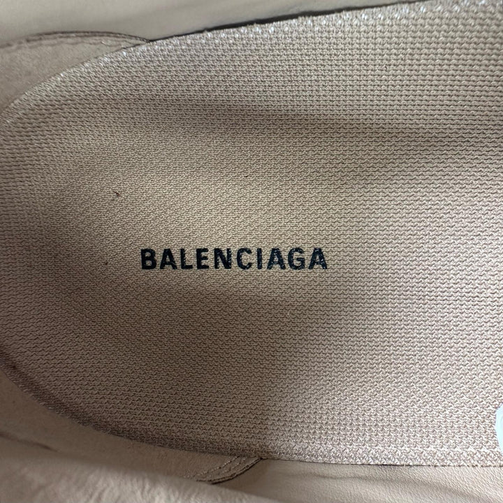 未使用品▲BALENCIAGA バレンシアガ 617540 ZEN SNEAKER レザー ローカット スニーカー ベージュ ブラック 26cm メンズ