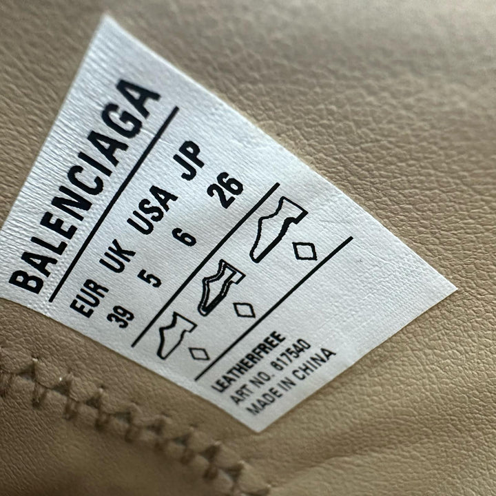 未使用品▲BALENCIAGA バレンシアガ 617540 ZEN SNEAKER レザー ローカット スニーカー ベージュ ブラック 26cm メンズ