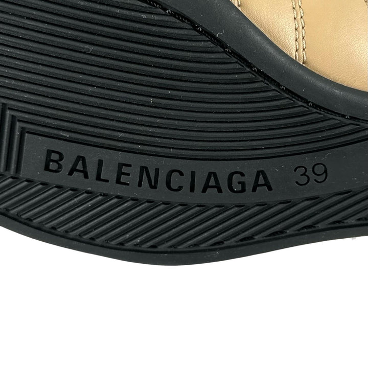 未使用品▲BALENCIAGA バレンシアガ 617540 ZEN SNEAKER レザー ローカット スニーカー ベージュ ブラック 26cm メンズ