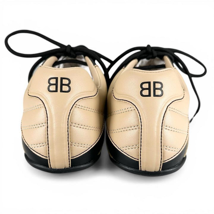 未使用品▲BALENCIAGA バレンシアガ 617540 ZEN SNEAKER レザー ローカット スニーカー ベージュ ブラック 26cm メンズ