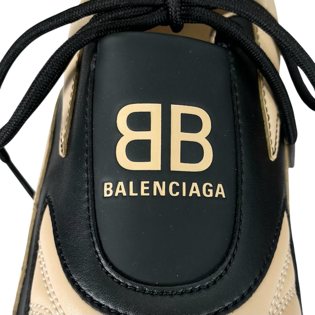 未使用品▲BALENCIAGA バレンシアガ 617540 ZEN SNEAKER レザー ローカット スニーカー ベージュ ブラック 26cm メンズ