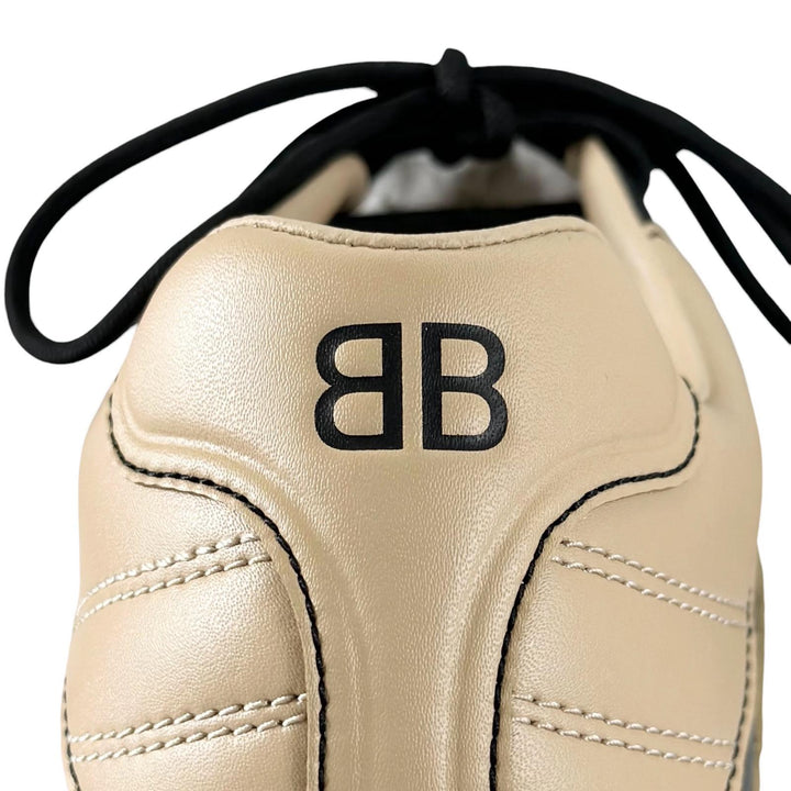 未使用品▲BALENCIAGA バレンシアガ 617540 ZEN SNEAKER レザー ローカット スニーカー ベージュ ブラック 26cm メンズ