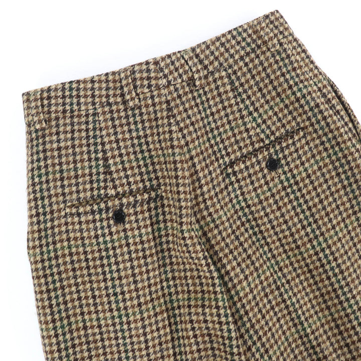 極美品☆CELINE セリーヌ 2P240223F ウール100％ 千鳥格子 センタープレス パンツ ボトムス ブラウン 38 イタリア製 正規品 レディース