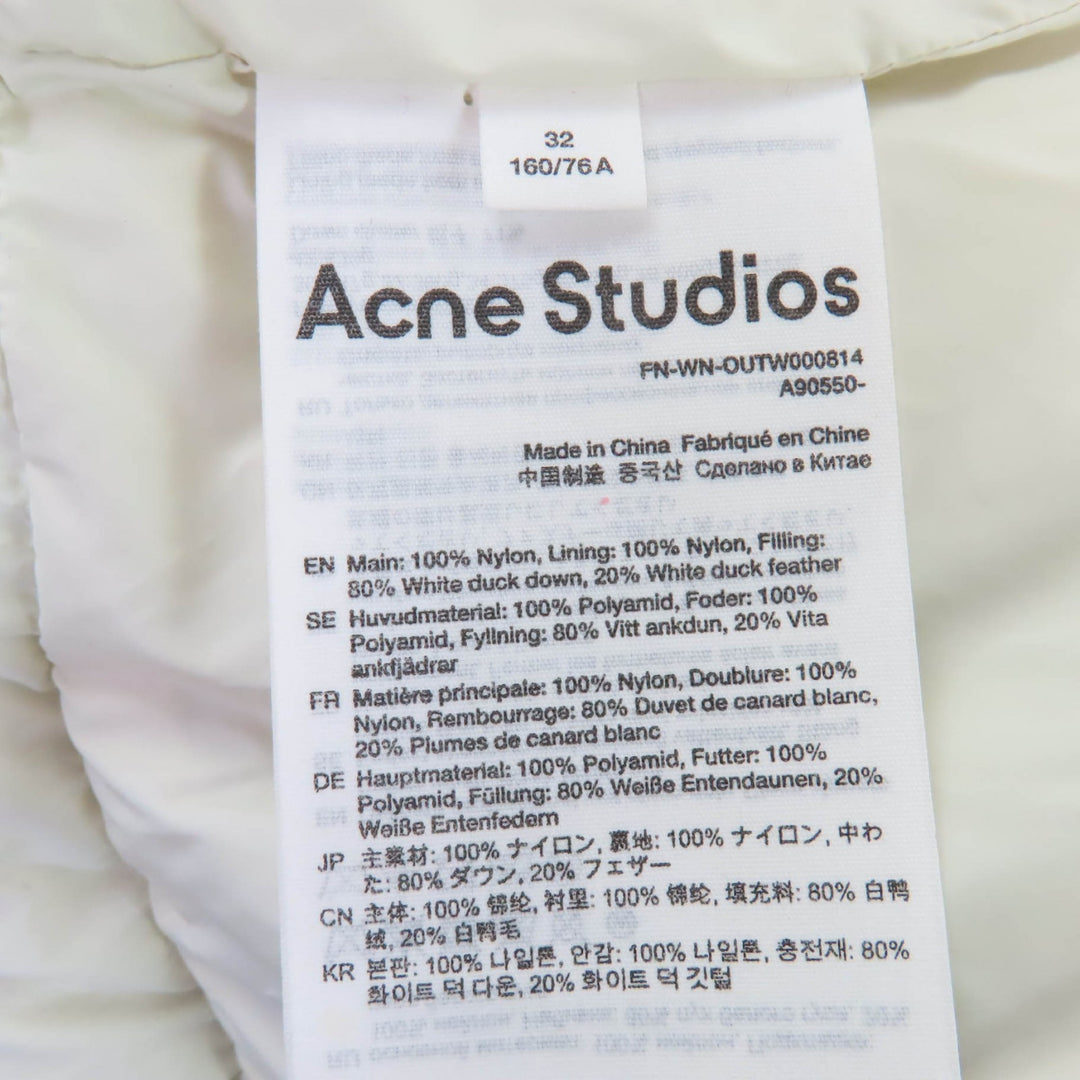 美品☆ACNE STUDIOS アクネストゥディオズ FN-WN-OUTW0000814 クロップド丈 ダウンジャケット ライトグリーン 32 レディース
