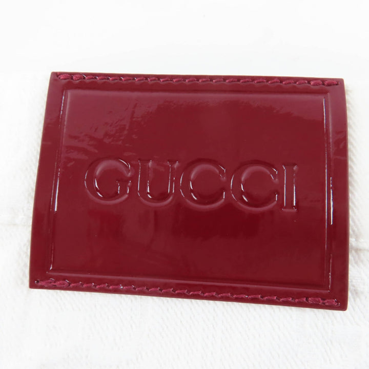 極美品☆GUCCI グッチ 788737 コットン100％ GGジャガード バミューダパンツ ハーフ デニムパンツ ホワイト 23 伊製 正規品 レディース
