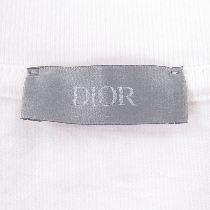 美品□DIOR ディオール オム 413J640A0849 スラブ コットンジャージー ダメージ加工 ロゴプリント 半袖Ｔシャツ M イタリア製 正規品