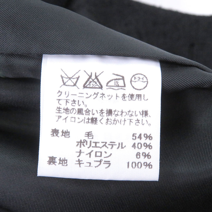 極美品□ISSEY MIYAKE イッセイミヤケ IM54FD512 ウール100％ 総柄 シングル チェスターコート ロングコート ブラック 1 正規品 日本製