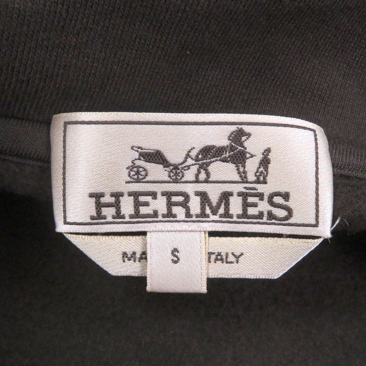 極美品□HERMES エルメス 22AW ジップデザイン セリエボタン ナイロン切替 プルオーバーパーカー ブラウン S イタリア製 正規品 メンズ