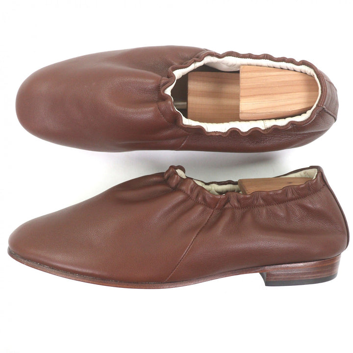 極美品□foot the coacher フット ザ コーチャー BALLET SHOES レザーシューズ スリッポン バレエシューズ ブラウン 7.5 箱付き 日本製