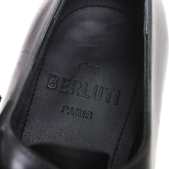 極美品▼BERLUTI ベルルッティ インシジョン デトゥール パティーヌ モンクストラップ プレーントゥ レザーシューズ パープル 6 メンズ