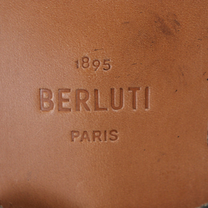 極美品▼BERLUTI ベルルッティ インシジョン デトゥール パティーヌ モンクストラップ プレーントゥ レザーシューズ パープル 6 メンズ
