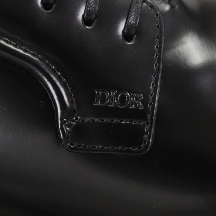 未使用品▼DIOR ディオール オム レザー プレーントゥポストマン ロゴ刻印 レースアップ ドレスシューズ ブラック 39 イタリア製 メンズ