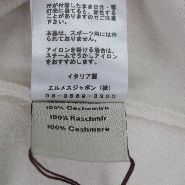 未使用品▼HERMES エルメス 22SS カシミヤ100% フラワー クルーネック プルオーバー ニットセーター アイボリー S 伊製 正規品 メンズ
