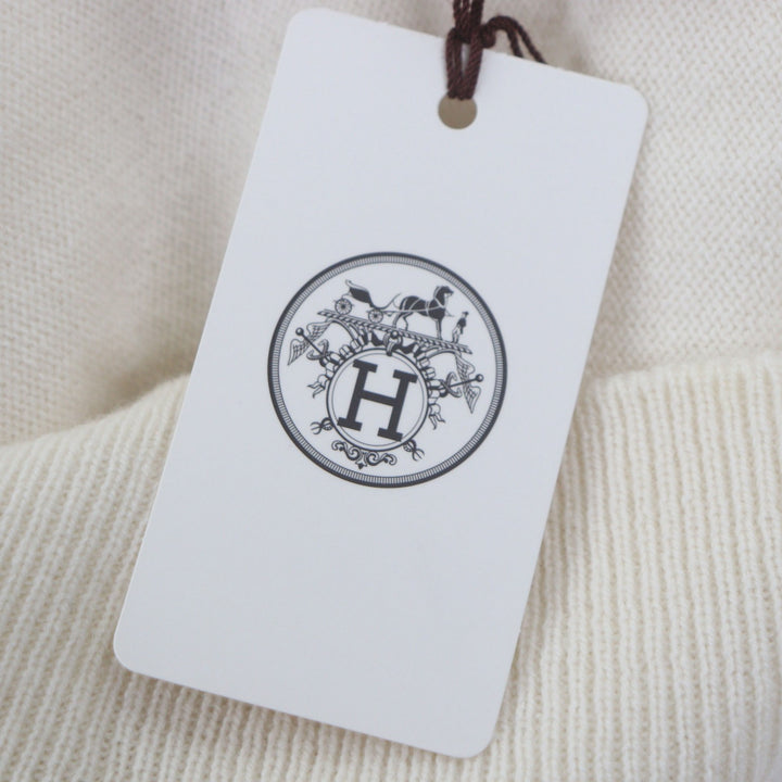 未使用品▼HERMES エルメス 22SS カシミヤ100% フラワー クルーネック プルオーバー ニットセーター アイボリー S 伊製 正規品 メンズ