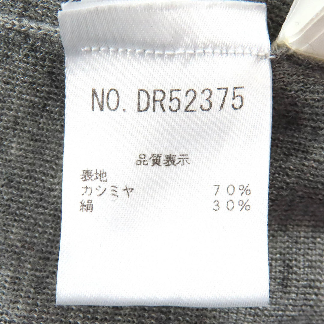 美品△Brunello Cucinelli ブルネロクチネリ カシミヤ シルク モニーレ装飾 Vネック 長袖 ロング ニット カーディガン グレー L 正規品