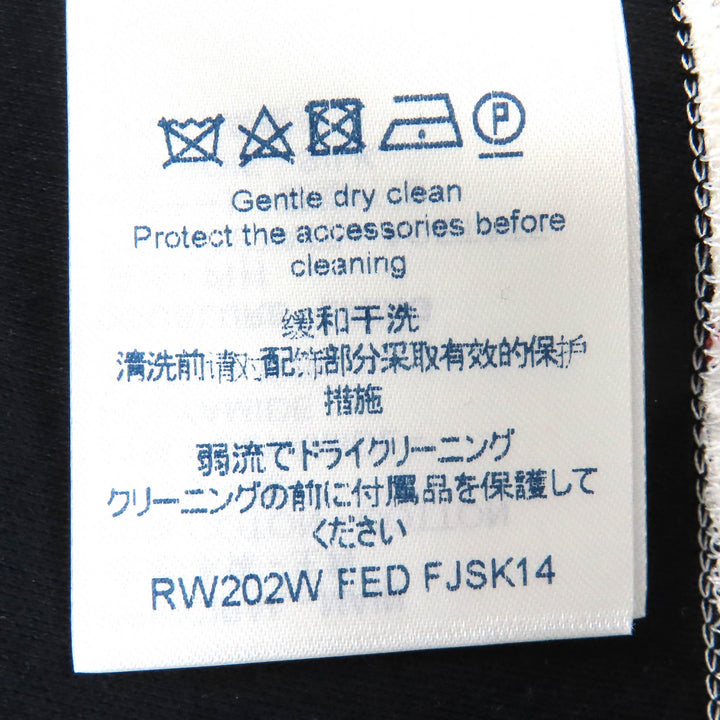 美品△LOUIS VUITTON ルイヴィトン シルク混 モノグラムフラワー ドット柄 バックジップ ミニ フレアスカート アイボリー 黒 XS 正規品