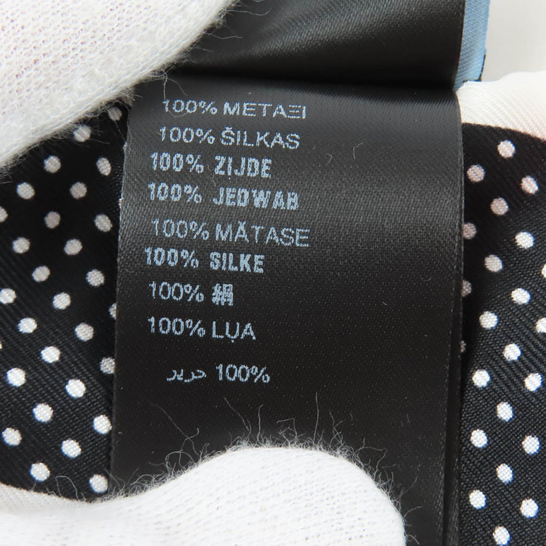 極美品★PRADA プラダ 1FF008 プリントシルクツイル スキニースカーフ シルク100％ リップ ドット柄 850×60mm 箱付 正規品