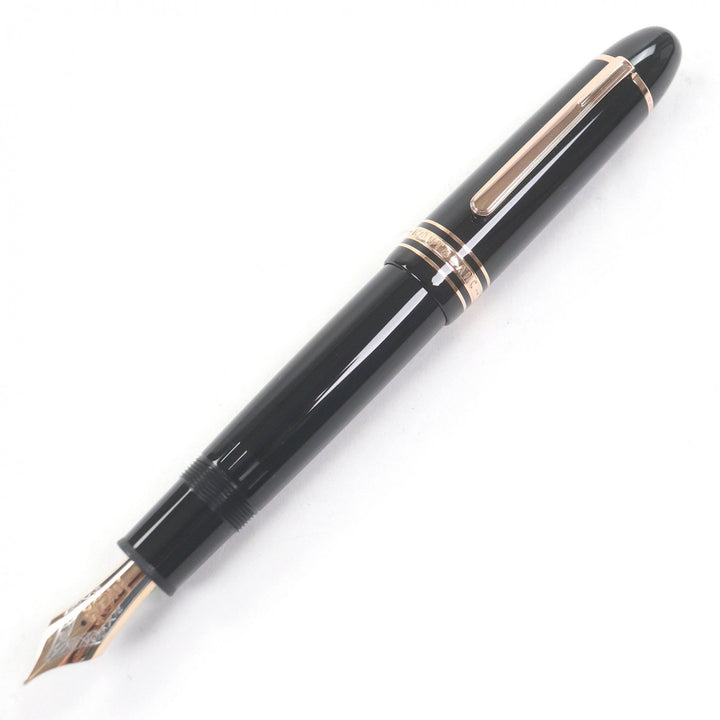 極美品□MONTBLANC モンブラン 112665 マイスターシュテュック 149 ペン先750 Fニブ キャップ式 万年筆 黒 レッドゴールド ドイツ製