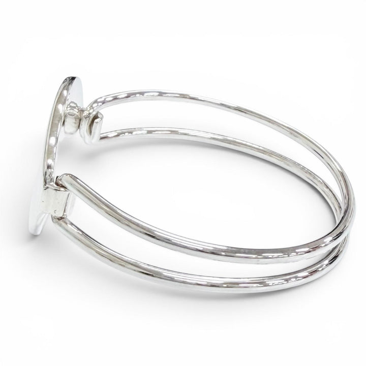 極美品△TIFFANY&amp;Co. ティファニー ヴィンテージ オーバル ID バングル ブレスレット アクセサリー 925 シルバー 重量32.1g 箱付き