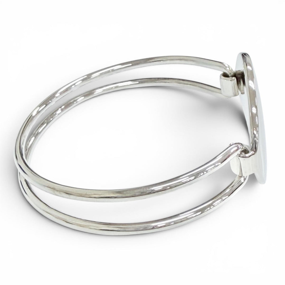 極美品△TIFFANY&amp;Co. ティファニー ヴィンテージ オーバル ID バングル ブレスレット アクセサリー 925 シルバー 重量32.1g 箱付き