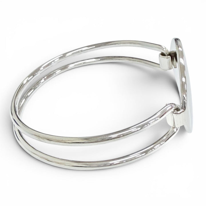 極美品△TIFFANY&amp;Co. ティファニー ヴィンテージ オーバル ID バングル ブレスレット アクセサリー 925 シルバー 重量32.1g 箱付き