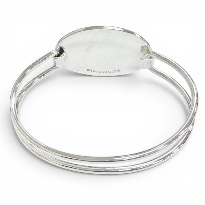 極美品△TIFFANY&amp;Co. ティファニー ヴィンテージ オーバル ID バングル ブレスレット アクセサリー 925 シルバー 重量32.1g 箱付き