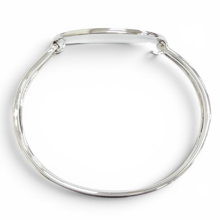 極美品△TIFFANY&amp;Co. ティファニー ヴィンテージ オーバル ID バングル ブレスレット アクセサリー 925 シルバー 重量32.1g 箱付き