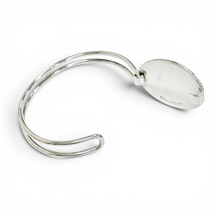 極美品△TIFFANY&amp;Co. ティファニー ヴィンテージ オーバル ID バングル ブレスレット アクセサリー 925 シルバー 重量32.1g 箱付き