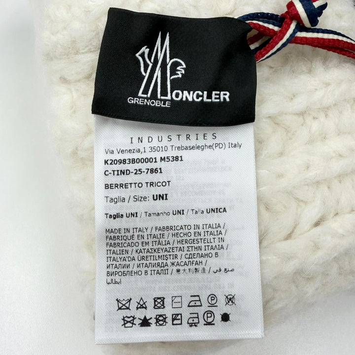 未使用品□MONCLER GRENOBLE モンクレールグルノーブル 2025年製 BERRETTO TRICOT ロゴワッペン ニットキャップ UNI イタリア製 正規品