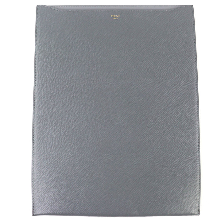 極美品△CELINE セリーヌ ロゴ レザー iPad Pro アイパッドプロ 13インチ用 ケース 収納 グレー 保存袋付き イタリア製 メンズ