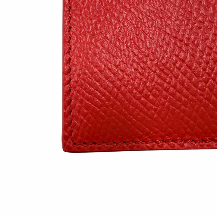 極美品◇CELINE セリーヌ L10083FVO レザー トリオンフ ジップ付き ロングカードケース レッド ゴールド金具 箱・保存袋付き イタリア製