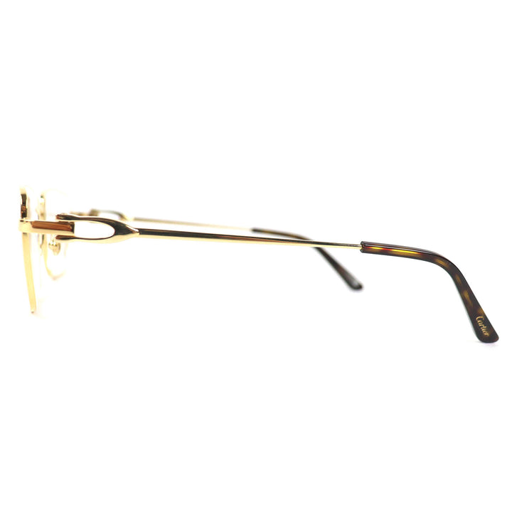 極美品△Cartier カルティエ CT0369O Cデコール スクエア メガネ 眼鏡 アイウェア ゴールド ブラウンデミ 54□18 デモレンズ 仏製 メンズ
