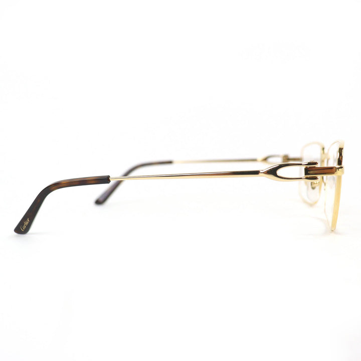 極美品△Cartier カルティエ CT0369O Cデコール スクエア メガネ 眼鏡 アイウェア ゴールド ブラウンデミ 54□18 デモレンズ 仏製 メンズ