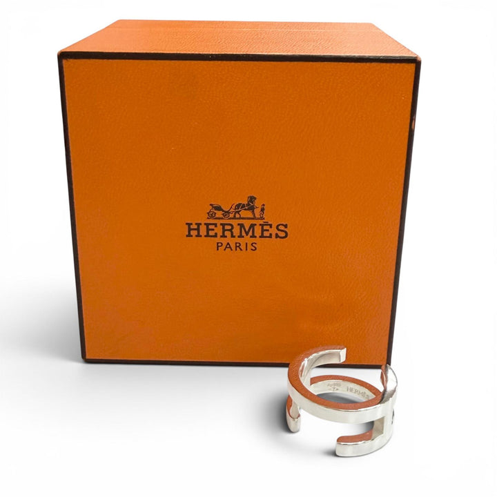 極美品△HERMES エルメス AG925 Hシンボル リング 指輪 アクセサリー シルバー 48 （JP8号） 重量6.9g レディース 大人気 オススメ◎