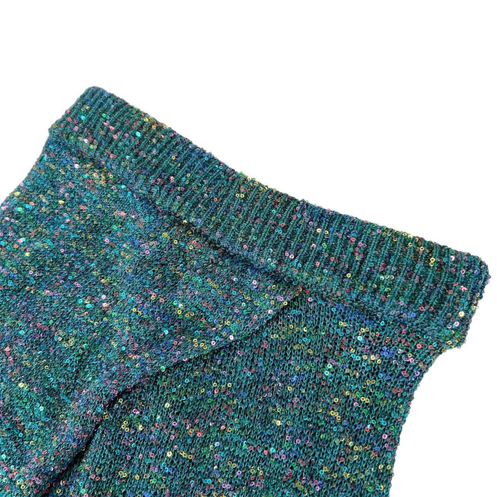 極美品▲LOEWE ロエベ S540Y17K23 スパンコール ペチコート付 ロング スカート グリーン XS イタリア製 正規品 レディース