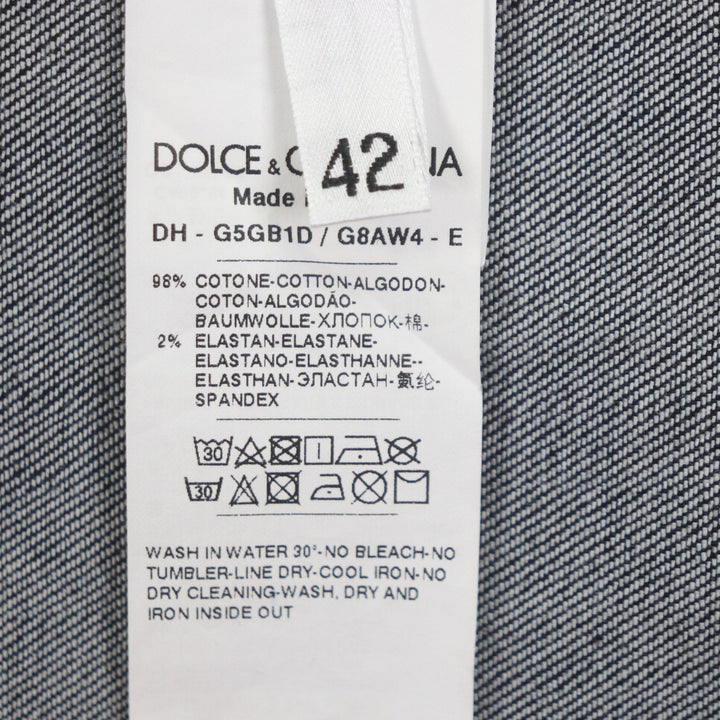 極美品▼DOLCE&amp;GABBANA ドルチェ＆ガッバーナ G5GB1D 黒タグ ロングスリーブ デニム 長袖シャツ インディゴ アイスブルー 42 正規品