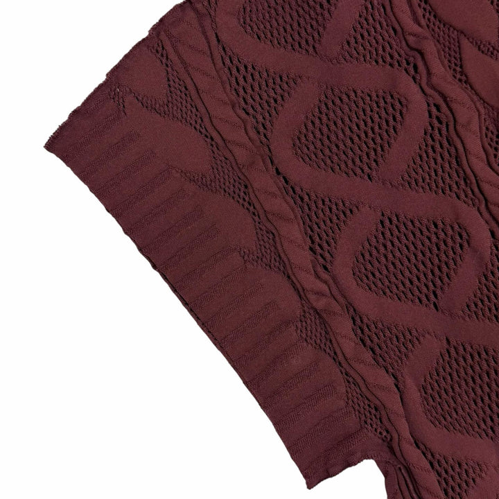 極美品◇PLEATS PLEASE プリーツプリーズ イッセイミヤケ PP94LK923 タートルネック ロング ケーブルニット ボルドー 3 日本製 正規品