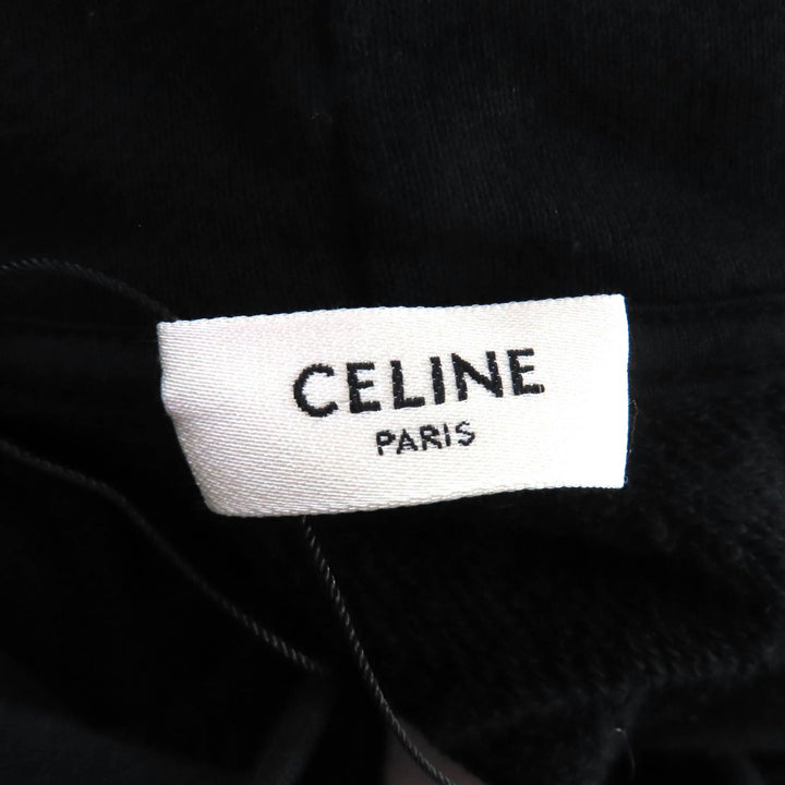 美品★CELINE セリーヌ 2Y006632E コットン100％ エディ期 バックロゴ プルオーバー パーカー ブラック S 日本製 正規品 レディース