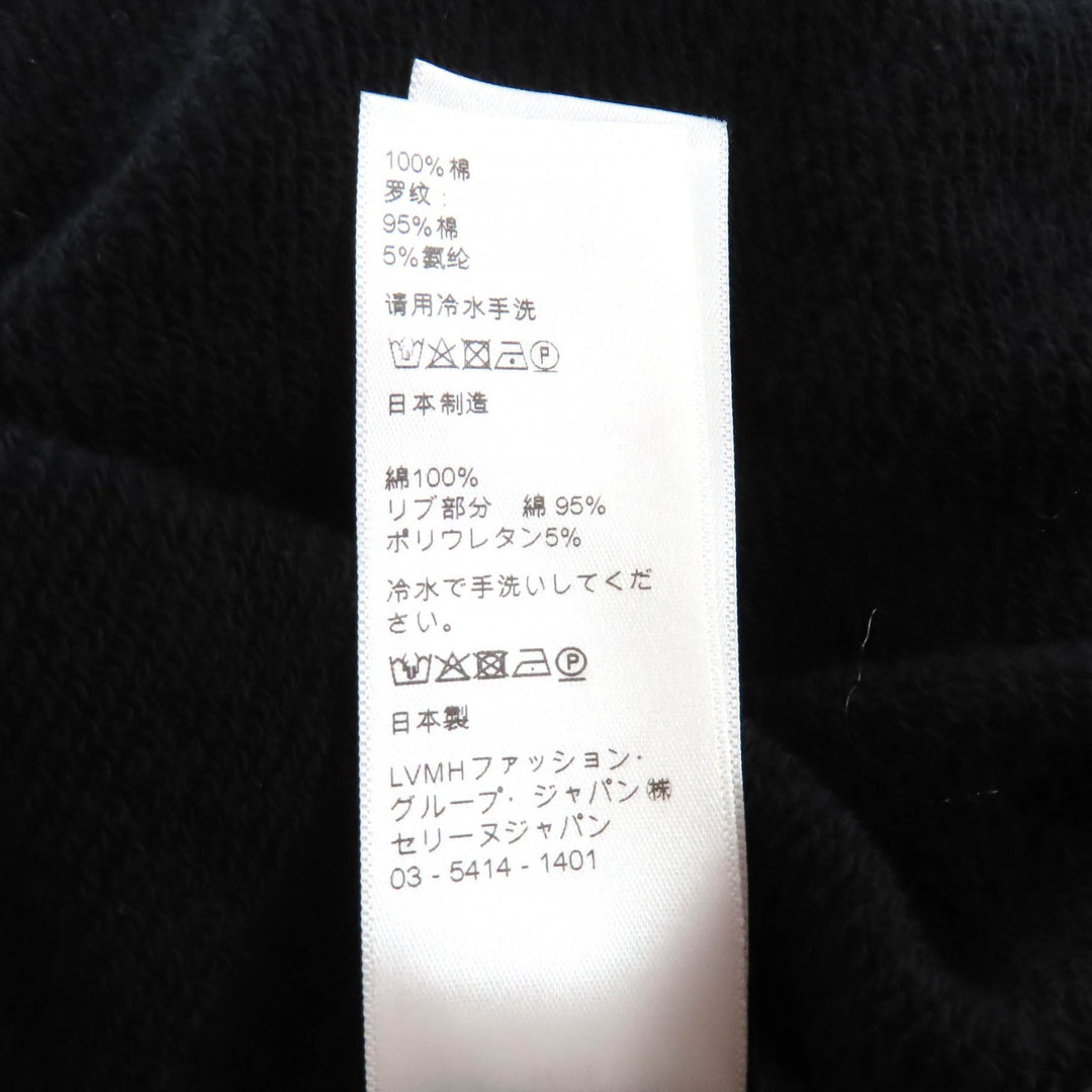 美品★CELINE セリーヌ 2Y006632E コットン100％ エディ期 バックロゴ プルオーバー パーカー ブラック S 日本製 正規品 レディース