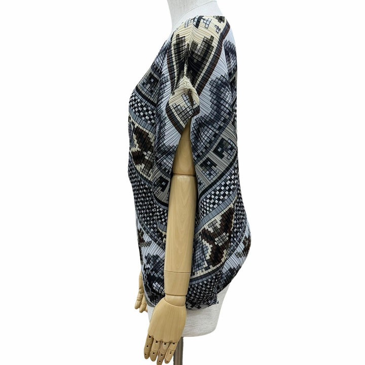 極美品◇PLEATS PLEASE プリーツプリーズ イッセイミヤケ PP03-JK555 変形サークル カットソー ポンチョ マルチカラー 日本製 正規品