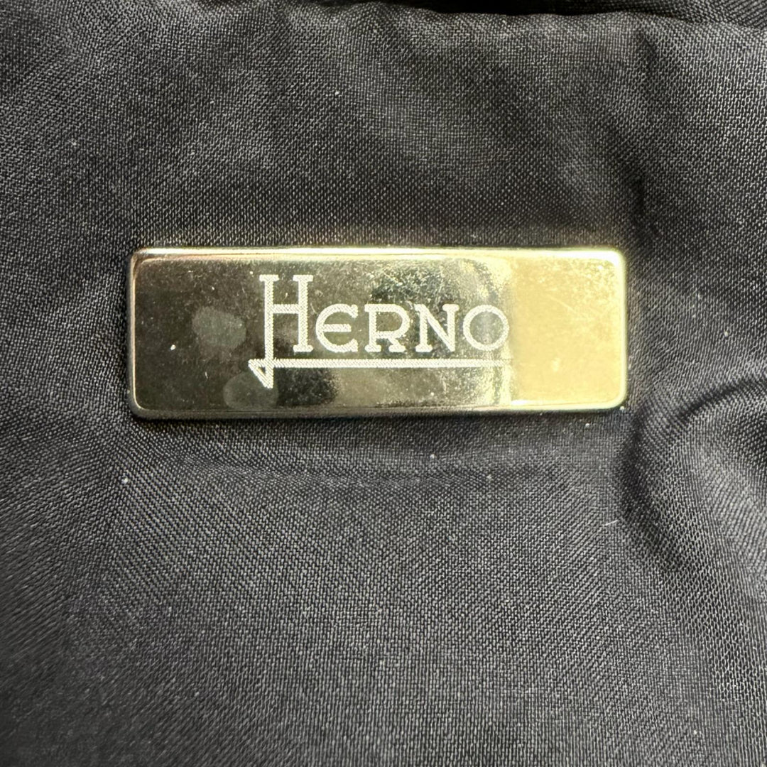 美品☆Herno ヘルノ PI0848D DIAGONAL WOOL AND NUAGE PARKA ウール切替 ダウンコート ブラック 38 イタリア製 正規品 レディース